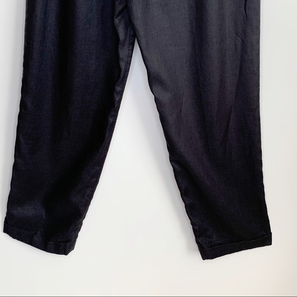 Lauren Ralph Lauren Black Linen Pleated Front High Rise Lined Trousers Pants 14 - Picture 10 of 16